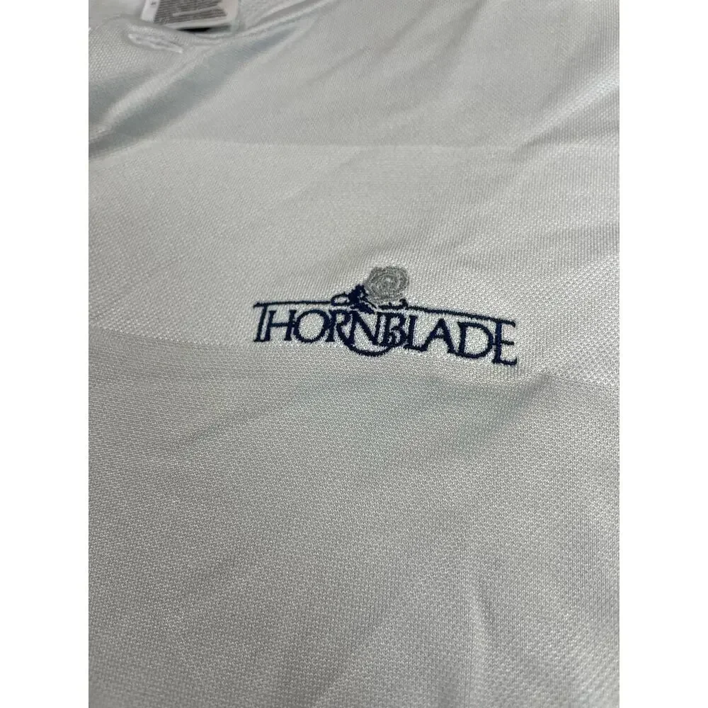 Adidas Thornblade Men's 2XL White Striped Henley Polo Golf South Carolina Club